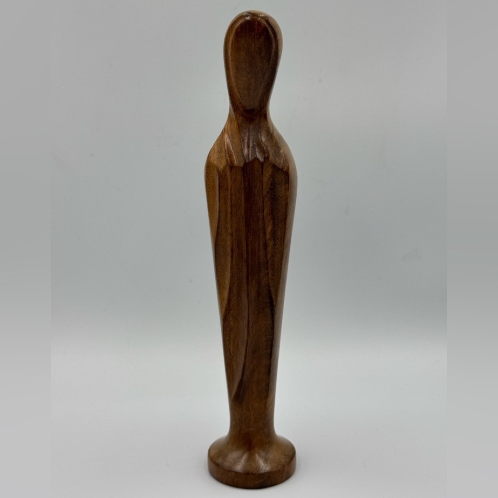 Vintage MCM Guatemalan Hormigon Wood Madonna Statue Hand Carved